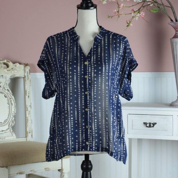 a.n.a Tops - Clearance ☀️a.n.a Sheer Button Down Blouse Size XL